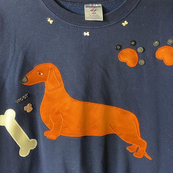 Jerzees custom Dachshund Dog embroidered Sweatshirt size 2X - Picture 2 of 6